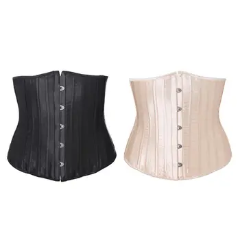 

Lady Sexy Steampunk Under Bust Corset Bustier 26 Spiral Steel Boned Waist Trainer Cincher Body Shaper Lace-Up Slimming Shapewear