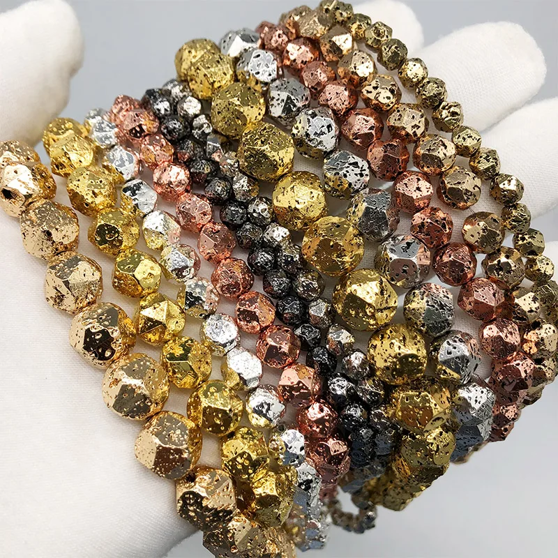 Antique Rose Gold Volcanic Lava Stone Beads for Jewelry Making & DIY Bracelets