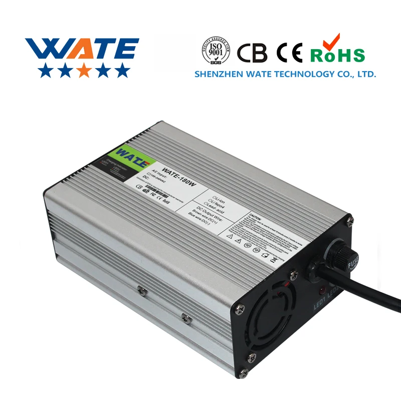 

WATE 42V 4A Charger 36V Li-ion Battery Smart Charger aluminum case Used for 10 series 36V Li-ion Battery 100V-240VAC