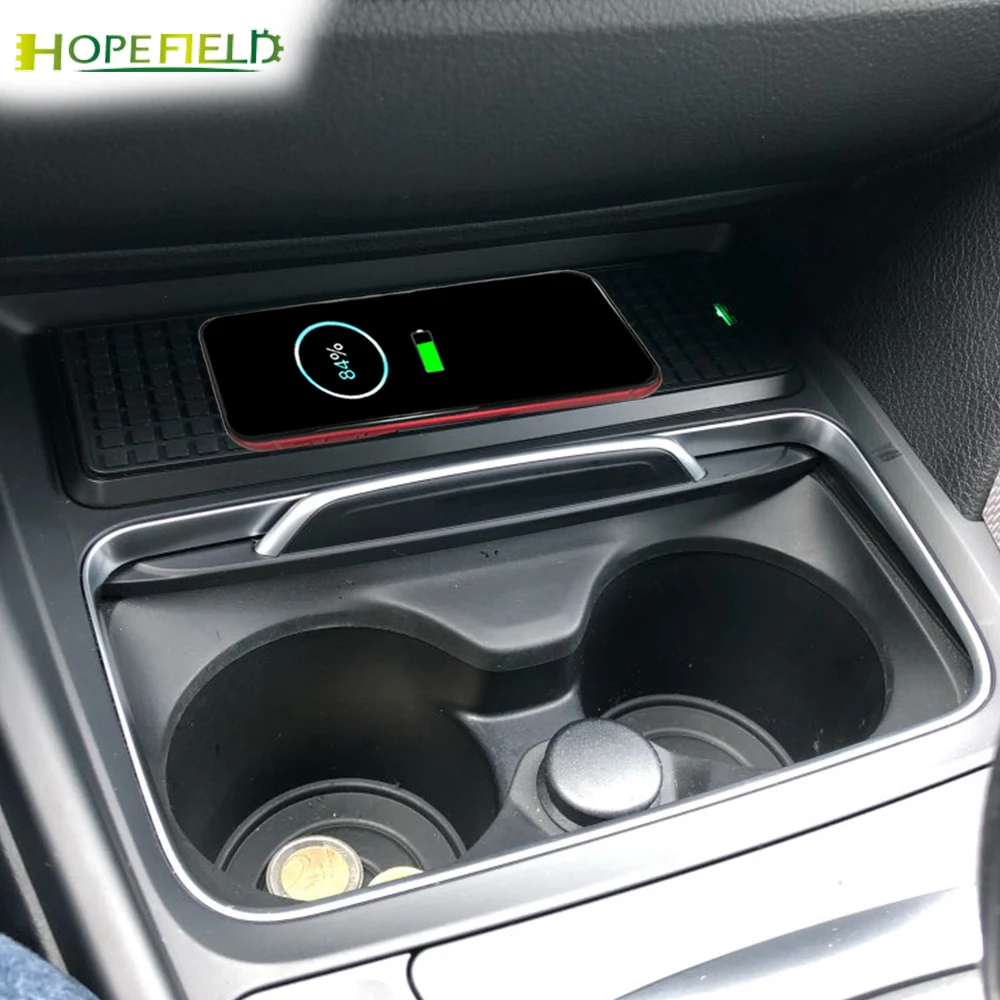 

15W car wireless phone charger water cup holder trim for BMW F30 F31 F32 F34 F36 F22 330i 335i 328i storage box frame interior