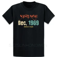 Vintage diciembre 1969 Retro camiseta Humor personalizar algodón cuello redondo Natural Formal famosa primavera otoño camisa