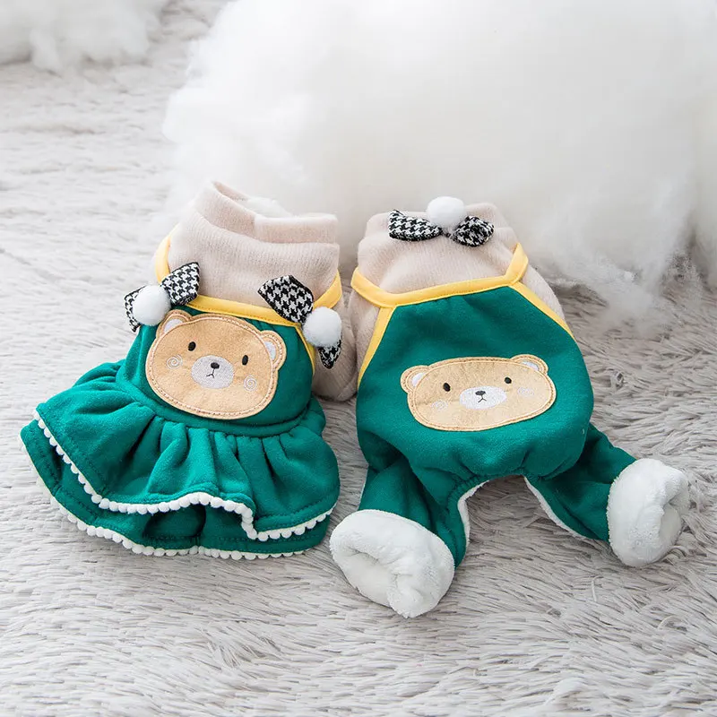 

Dog Clothes for Small Dogs Kombinezon Dla Psa Hundekleidung Vestiti Cane Small Dog Autumn and Winter Pet Cute Strap Dress 2020
