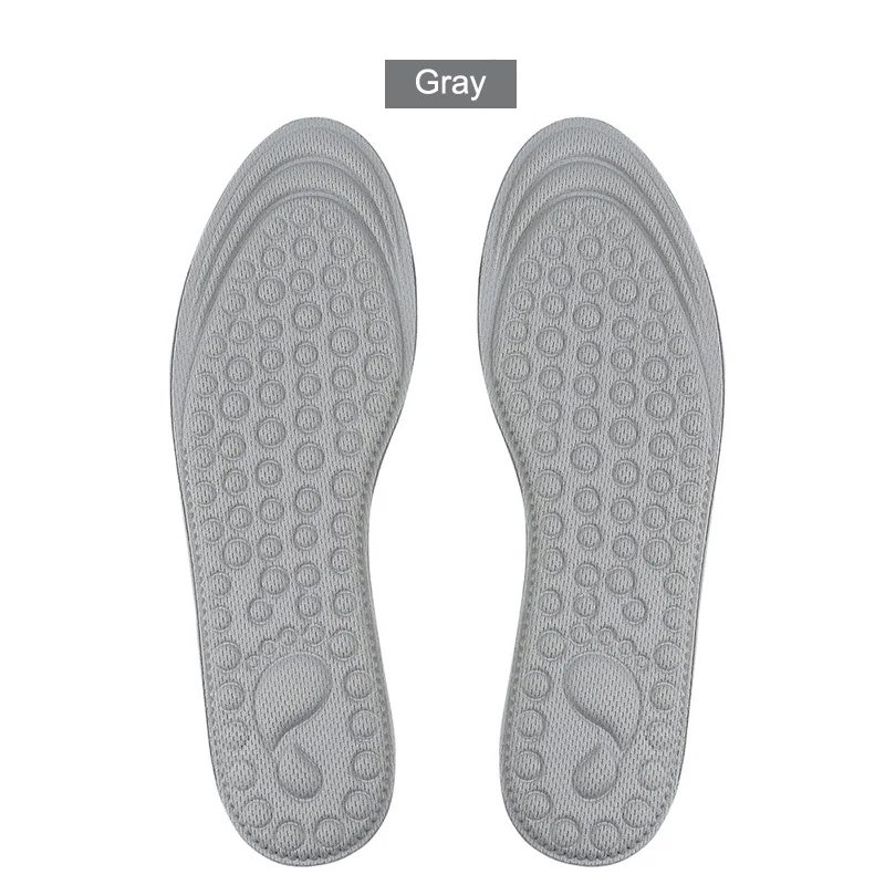 1 пара 4D массажные стельки амортизирующие мягкие губки Дышащие стельки лучшее предложение-WT - Цвет: grey size 35-39