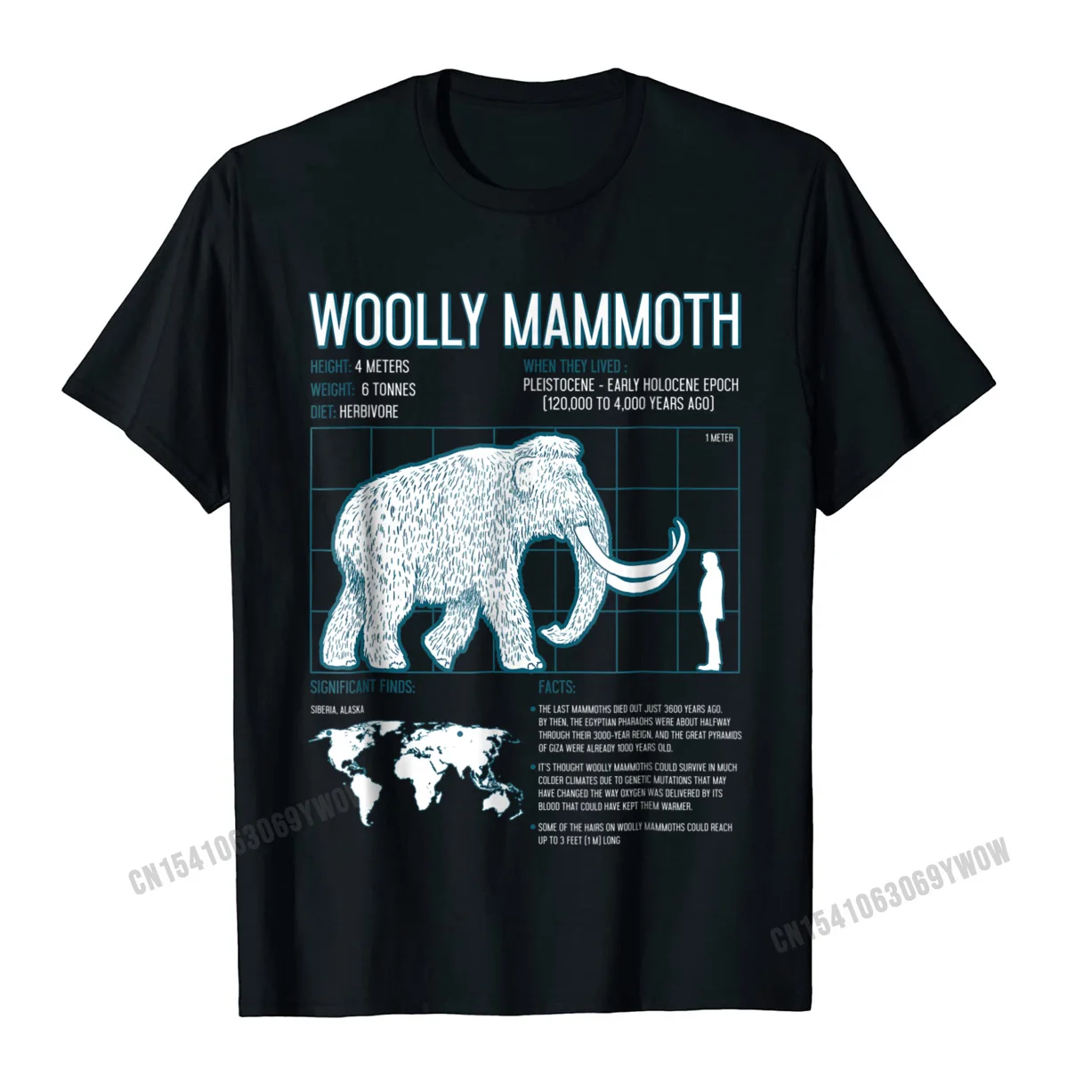  Europe Tees Brand Short Sleeve Men T Shirt TpicOriginaltitle Summer Thanksgiving Day Tee-Shirts Round Collar Wholesale Woolly Mammoth Shirt Facts Extinct Animals Vintage Gifts__1015 black