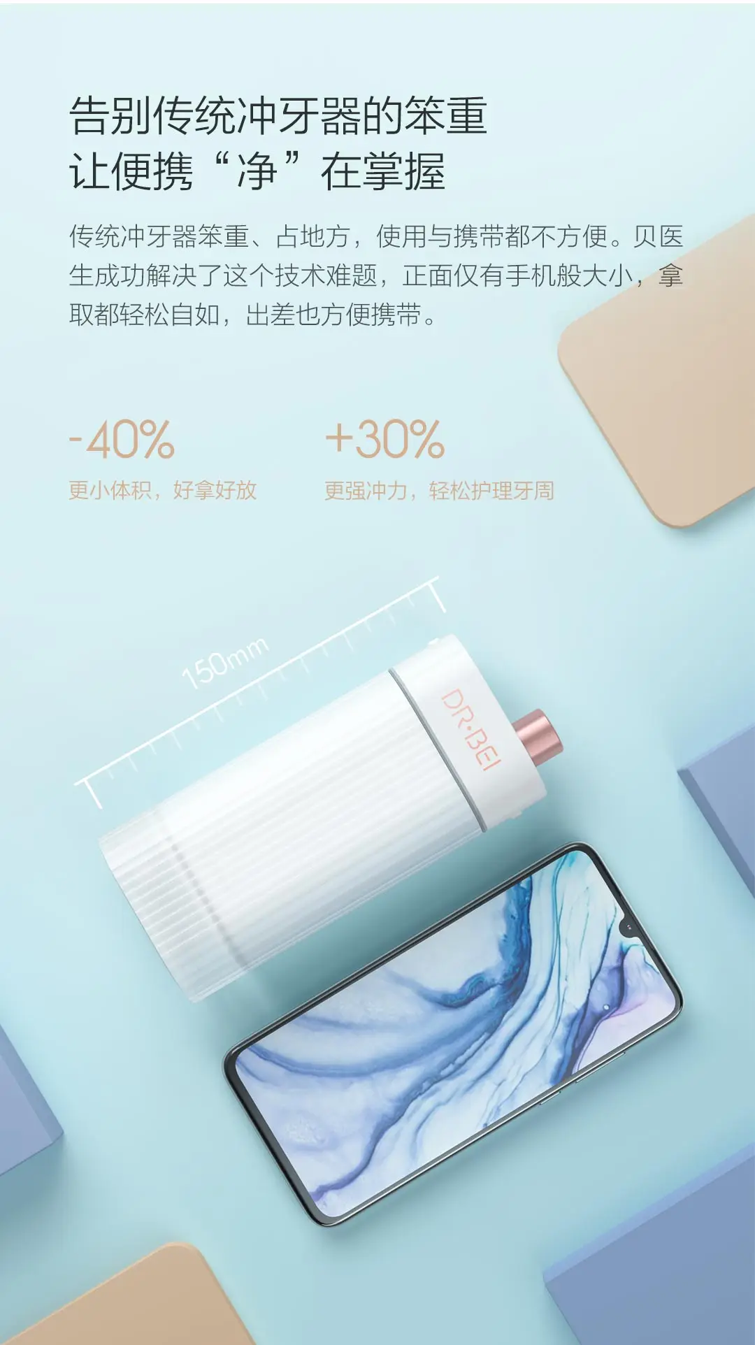 Xiaomi доктор. B F3 Ирригатор для полости рта Стоматологическая Портативный IPX7 водяной Флоссер наконечник Перезаряжаемые 3-х уровневый 0,6 мм ультра-тонкий водяной Флоссер