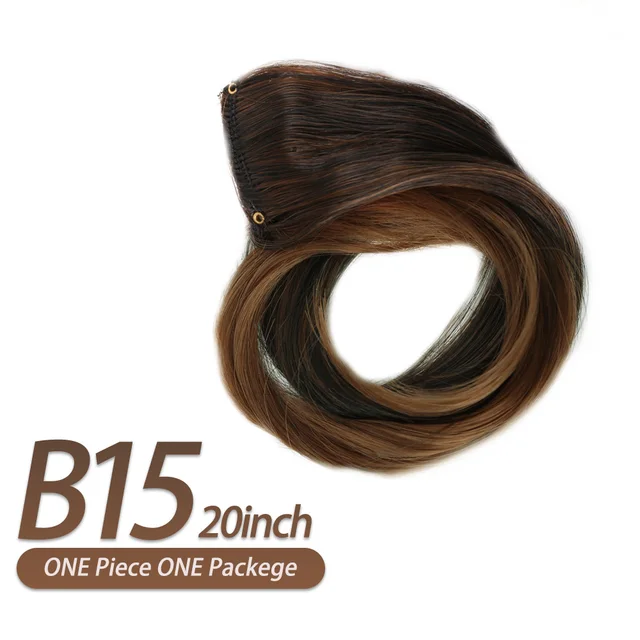 AIYEE Hair Extensions Pure RainBow Hairpiece Clip In Hair Piece Synthetic Long Straight Ombre Pink Red Rainbow Hair Piece b15