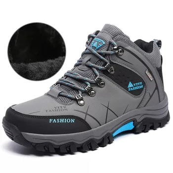 

Autumn Winter Boots Men Outdoor Hiking Shoes Men Plush Warm Snow Boots Men Sneakers Ankle Boots Men Casual Shoes Winter Footwear