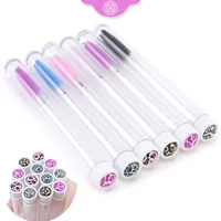 20pcs Reusable Eyebrow Brush Tube Leopard Serpentine Diamond Mascara Wands Dust-proof Eyelash Extension Supplies Makeup Tool 1