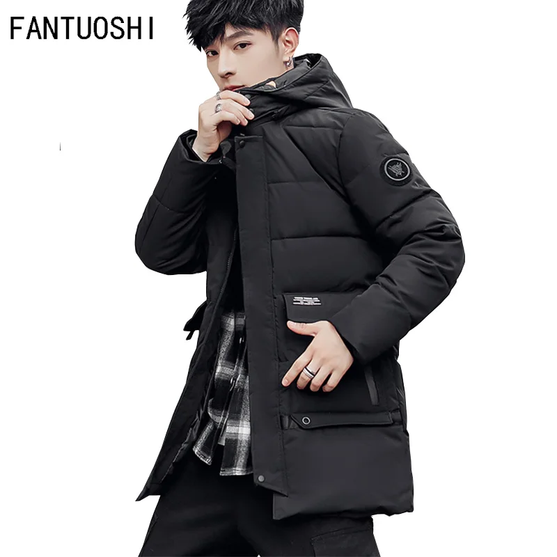 

Hot sale Winter Men's Parka Fashion Hooded Slim Mid-length Thicken Warm Jacket High Quality Men's Casual Coat Large Size 5XL