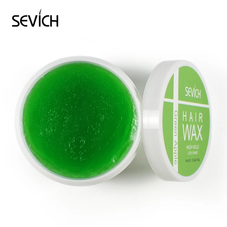 Sevich 100g Hair Hold Hair Gel Wax For Men 4 Type Refreshing and Long lasting Hair Balsam Hair Wax For Hair Styling Edge Control - Color: greenappple