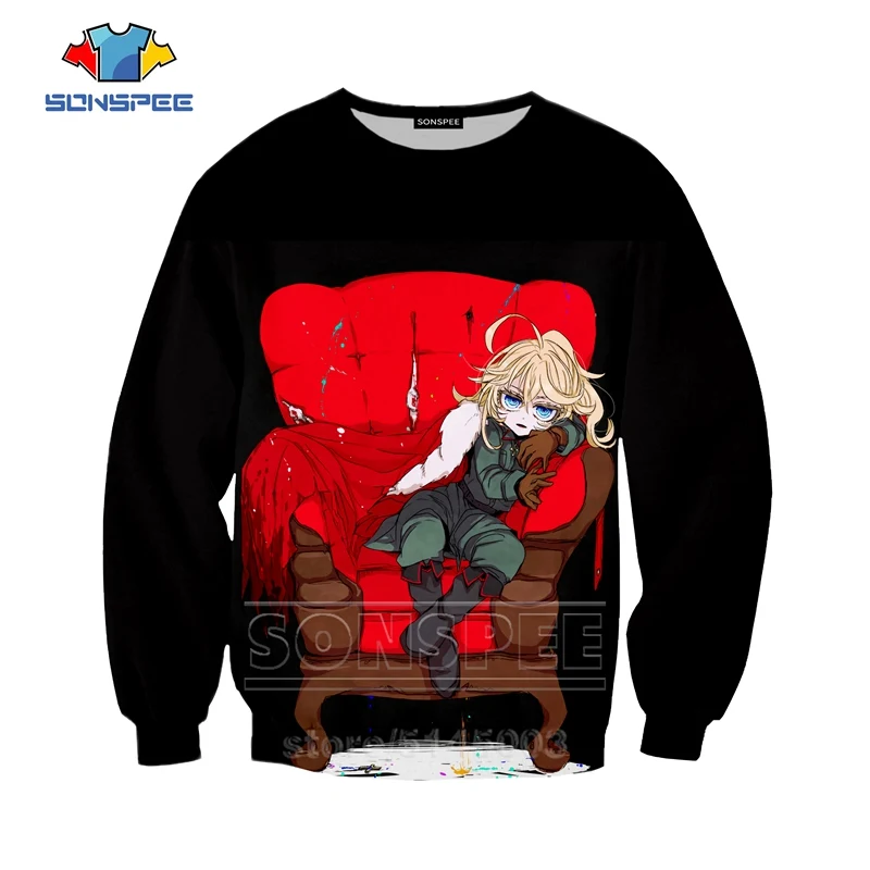 Женские и мужские толстовки SONSPEE с 3D принтом Youjo Senki Saga of Tanya the Evil толстовка в стиле