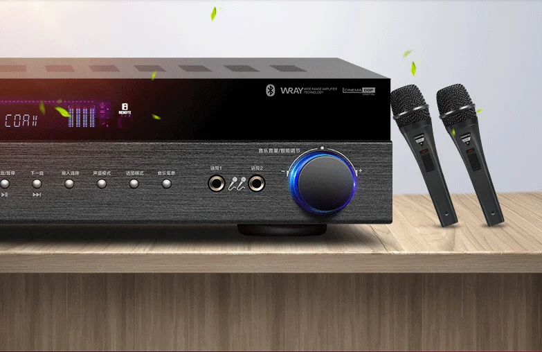 CF5 AV усилитель 5,1 канал 500 Вт Bluetooth караоке волокно коаксиальный APE без потерь декодирование HIFI двойной микрофон USB SD усилитель