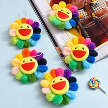 2 шт. 8 см мини плюшевые Подсолнухи Брошь Плюшевые Растения мягкая набивная мультяшная сумка Висячие аксессуары дети прекрасное украшение для рюкзака