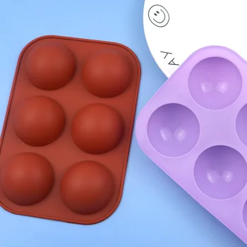 

Silicone cake mold hole 6 semi spherical shape soap mold