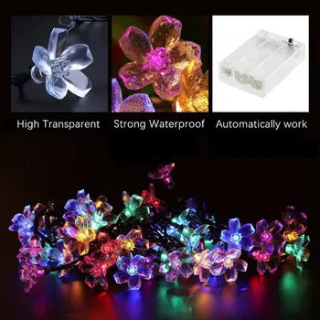 

LED Solar Garden String Light Battery Powered Christmas Fairy Light Waterproof Flower Garland for Street Lawn Patio new