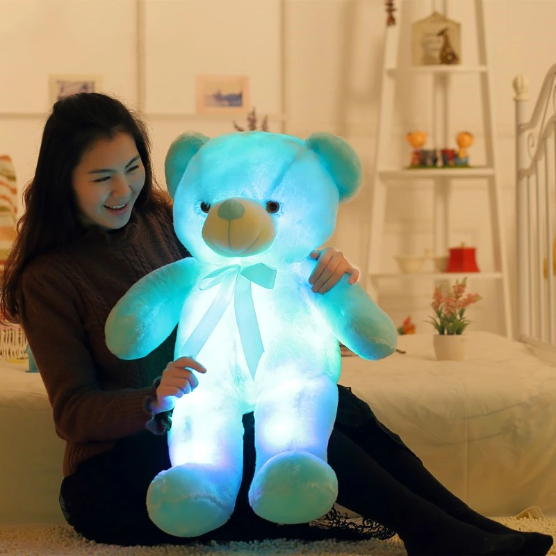50 см Креативный светодиодный светильник плюшевый мишка мягкие животные плюшевая игрушка красочный светящийся плюшевый мишка рождественский подарок для детей