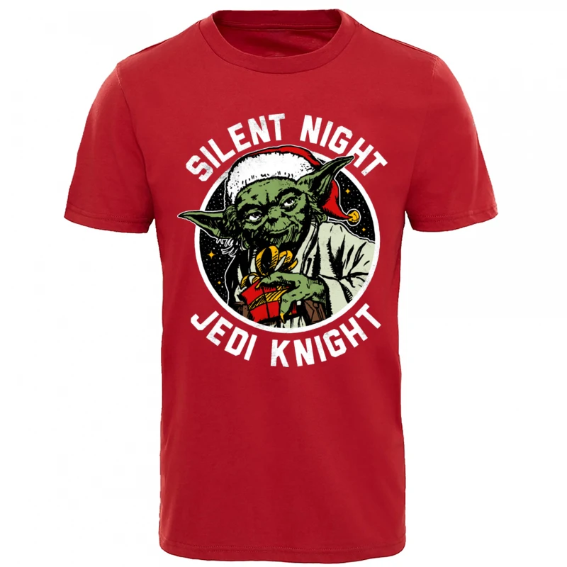 Тихая рыцарская Футболка мужская футболка с Звездными войнами Веселый Рождественский Санта Клаус мастер футболка Yoda Rebel Jedi Забавные топы дизайнер