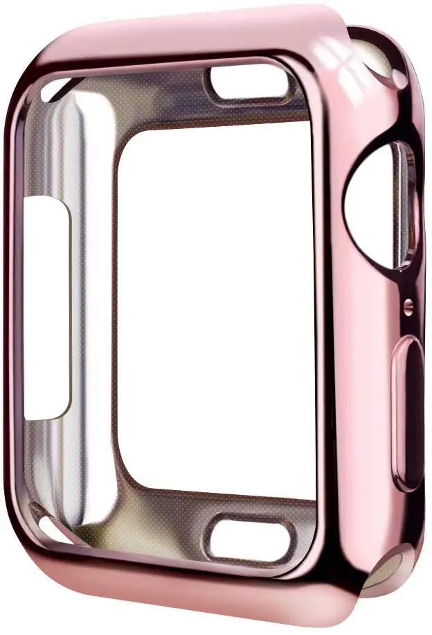 Чехол для часов Apple Watch Series 5/4 44 мм 40 мм Бампер Мягкий, из ТПУ, защитный ударопрочный защитный чехол для Apple Watch 42 мм 38 мм - Цвет: Rose Pink