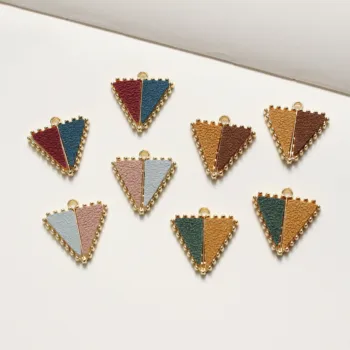 

New style 30pcs/lot color non-woven fabric core geometry shape alloy floating locket charms diy jewelry earring accessory