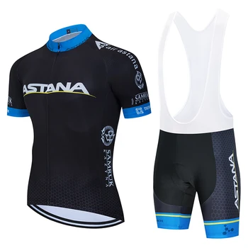 

Nouveau 2020 Astana Bike Team Jersey 19D Bike Suit Shorts et Men's Quick Dry Top Bike Apparel Team pro BIKE Maillot Culotte