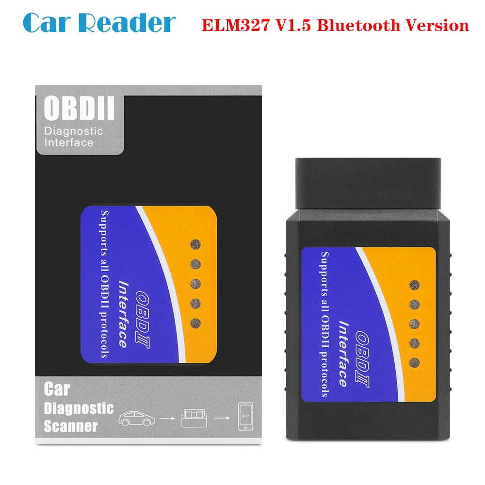 OBD2 автомобильный сканер ELM327 V1.5 Bluetooth Авто диагностический инструмент для Android/Windows/Symbian elm 327 obd 2 v1.5