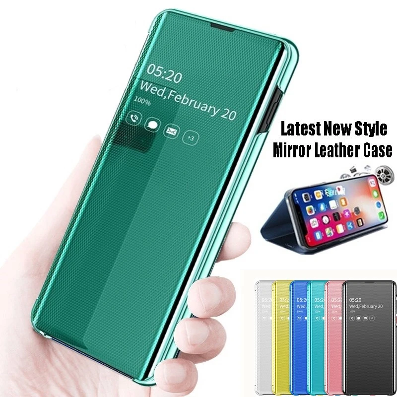 Умный зеркальный флип чехол для телефона IPhone 11 Pro Max XR XS Xs кожаный с подставкой 6 6S 7
