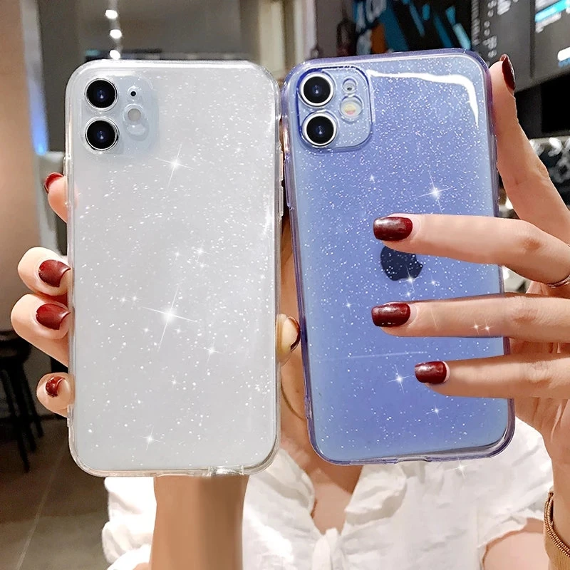 Candy Color Glitter Transparent Phone Case For iPhone 13 11 12 Pro 12 Mini X XR XS Max SE 2020 7 8 Plus 6 6s Soft Silicone Cover iphone 13 wallet case