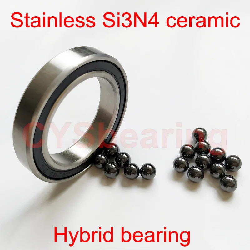 QTY 5 6804RS 20x32x7 mm 6804-2RS HYBRID CERAMIC Si3N4 Ball Bearing Black