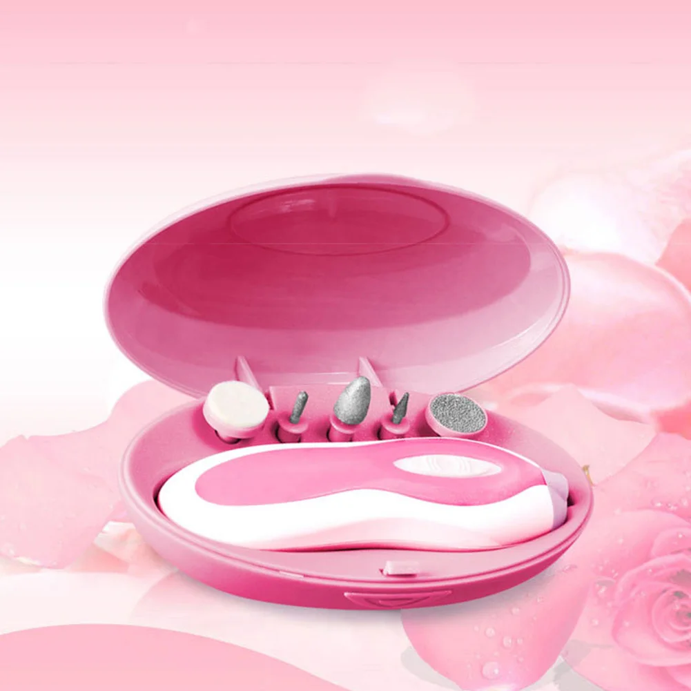 

Practical Lightweight Home Use Nail Grooming Manicure Device Gentle 5 In 1 Nail Care Tool Battery Powered Polishing Nail Grinder