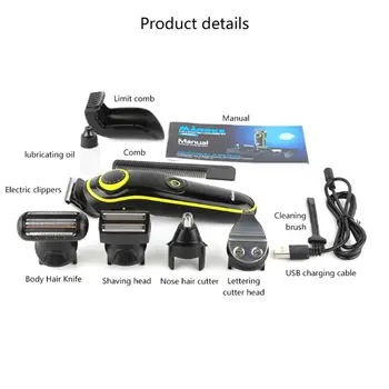 

5In1 Electric Shaver Razor Beard Nose Trimmer Hair Cutter Face Cleanser USB