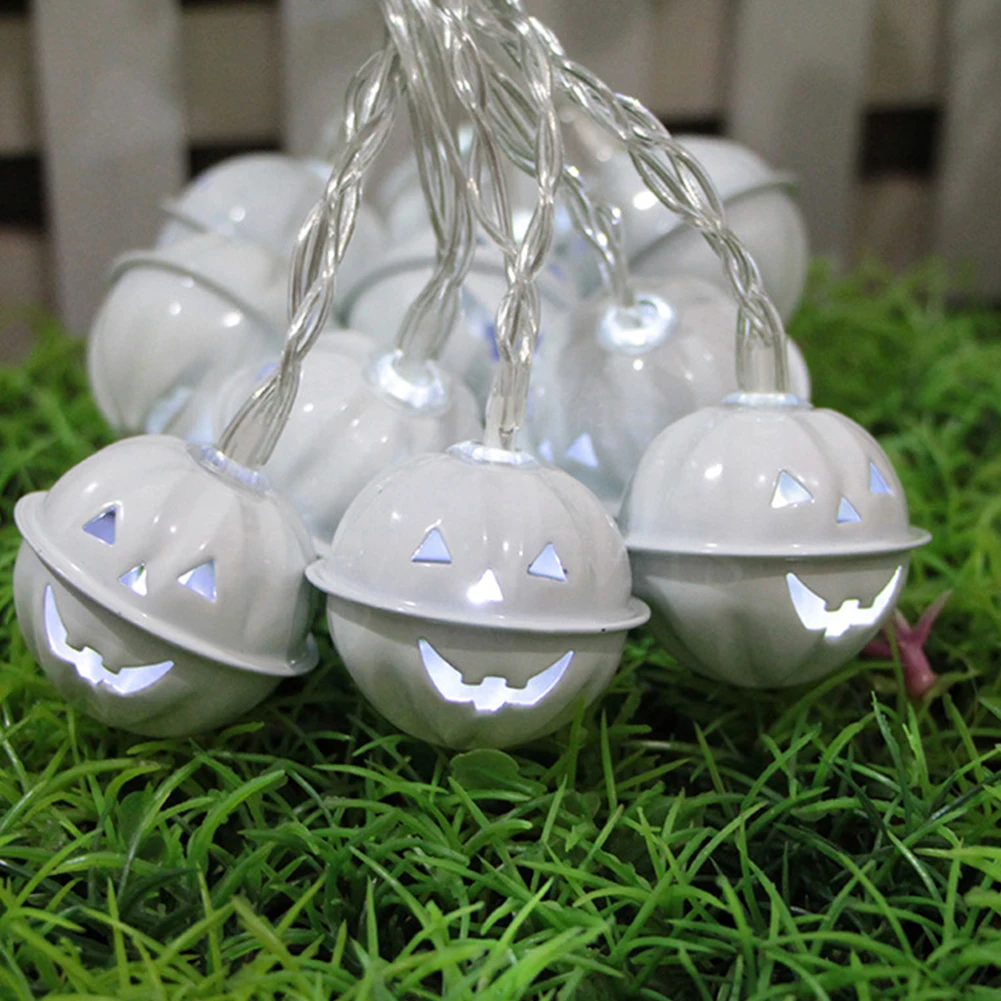 

1.65m Holiday String Light Waterproof Battery Powered Party 10 LED Lantern Pumpkin DIY Bell Durable Warm White Halloween Decor