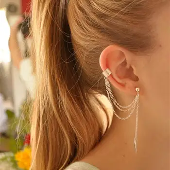 

2020 Fashion Gold Color Ear Cuffs Leaf Clip Earrings for Women Vintage Climbers No Piercing Fake Cartilage Earring