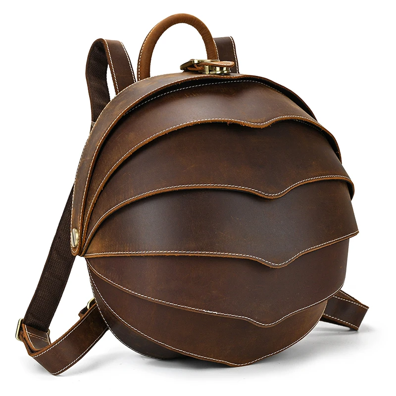 Designer Red Leather Backpack Bag