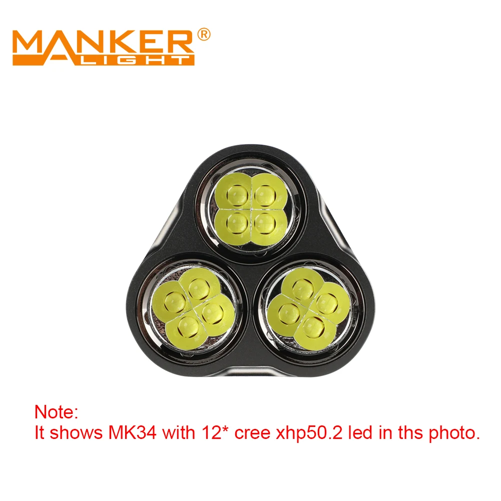 Manker MK34 II 26000lm/20000lm/17600lm Powerful Searchlight Pocket  Floodlight with 3x 3100mAh High Discharge 18650 Batteries