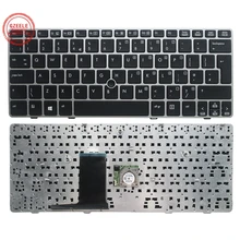 Clavier britannique et américain pour HP EliteBook 2560 2560p 2570 2570P pc portable anglais KB cadre argenté