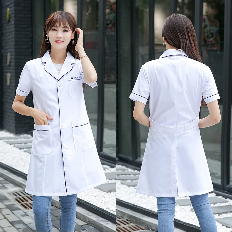 

Semi-permanent Korean skin management overalls white coats long sleeves short sleeves tattoo artist beauty salon white coat