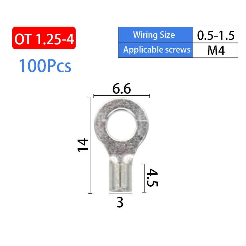 320Pcs/Box 10 In 1 Terminals Non-Insulated Ring Fork U-type Brass Terminals Assortment Kit Cable Wire Connector Crimp Spade
