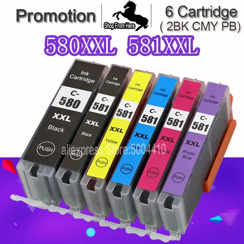 Cartouches D'encre 580XXL 581 XXL Pour Canon 580 581 Multipack Et Canon PGI-580 XXL CLI-581 XXL - View #2