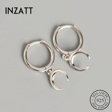 INZATT, настоящее 925 пробы, Silve, лунные серьги-кольца для модных женщин, вечерние ювелирные украшения, минималистичные аксессуары, милый подарок