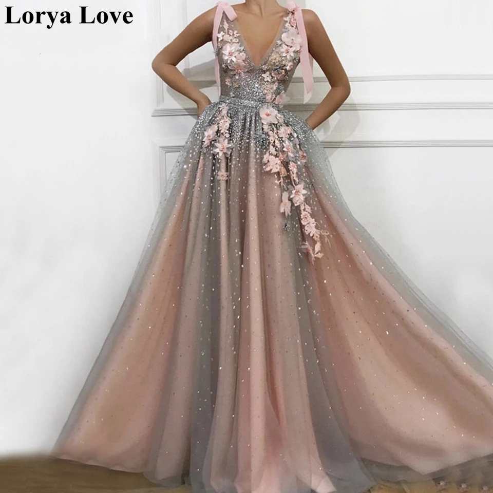 tulle maxi prom dress