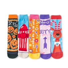 Креативные АБ ассиметричные забавные Женские носочки Корейская версия Осень Зима уличная одежда женские носки хлопок Calcetines Mujer Meias 121404