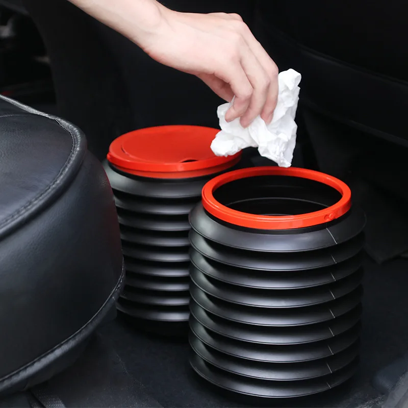 Details about   Protable Car Plastic Folding Garbage Trash Can Dust Bin Bucket w/ Handle V6Q1 