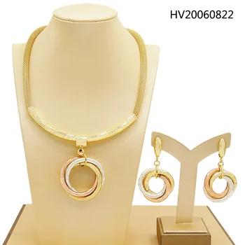 

Yulaili New Design High Quality Dubai Set 3color Gold Color Jewelry Sets For Women African Beads Fashion Jewellery Wholesale