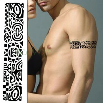 

Waterproof Temporary Tattoo Sticker pattern totem band Fake Tatoo Personality Flash Waist Arm Foot Tatto for Girl Women Men