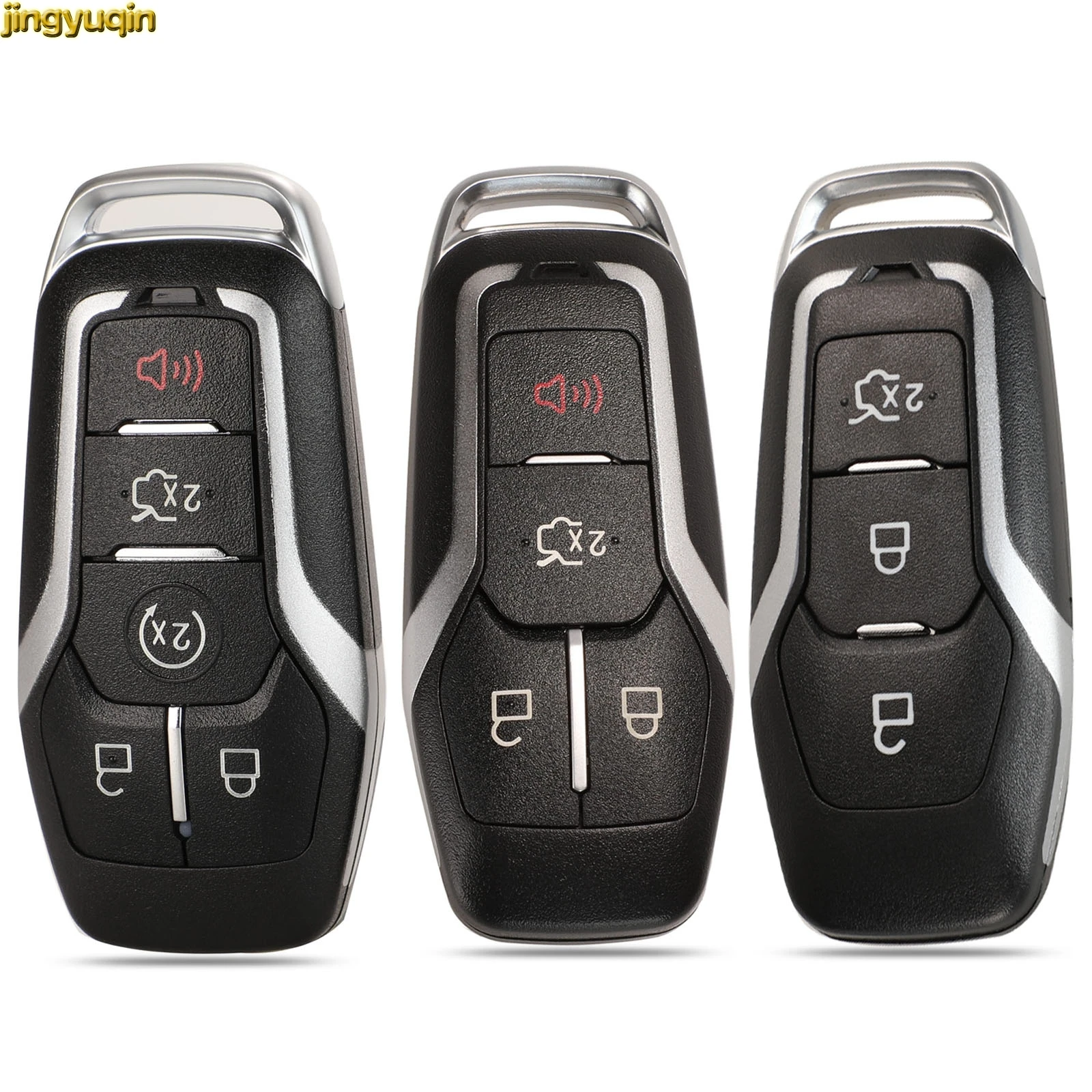 JINGYUQIN 5 BUTTONS REMOTE CAR KEY SHELL FOR FORD EDGE EXPLORER FUSION 2015 2016 2017 M3N-A2C31243300 SMART KEY FOB