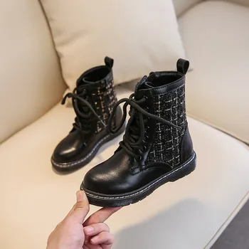 

Girls Boots Kids Boots 2020 Autumn Winter Shoes Children Fashion Boots Baby Shoes Girl Brand Black Boots Genuine Leather Shoes