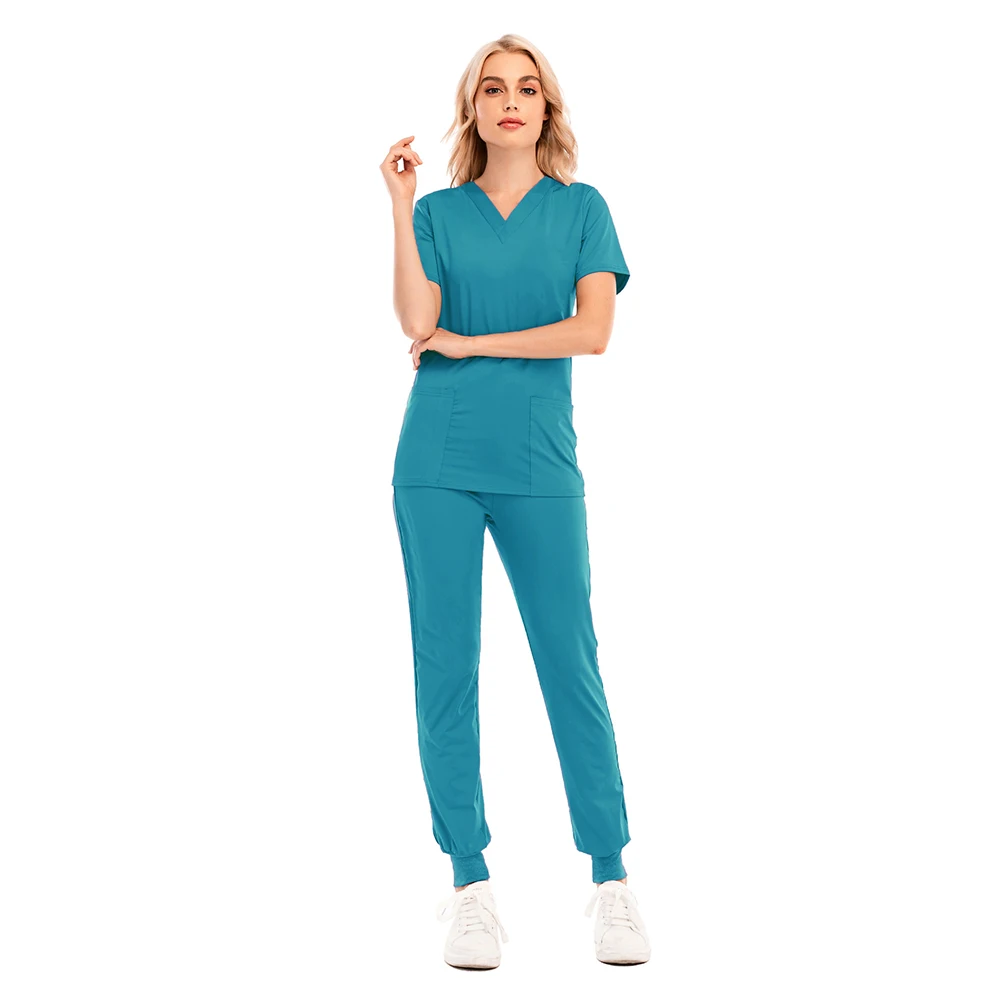 Summer Men Medical Clothes Doctor Uniform Hospital Work Clothing Short Sleeve Beautician Work Uniform Nursing Jogging Suit