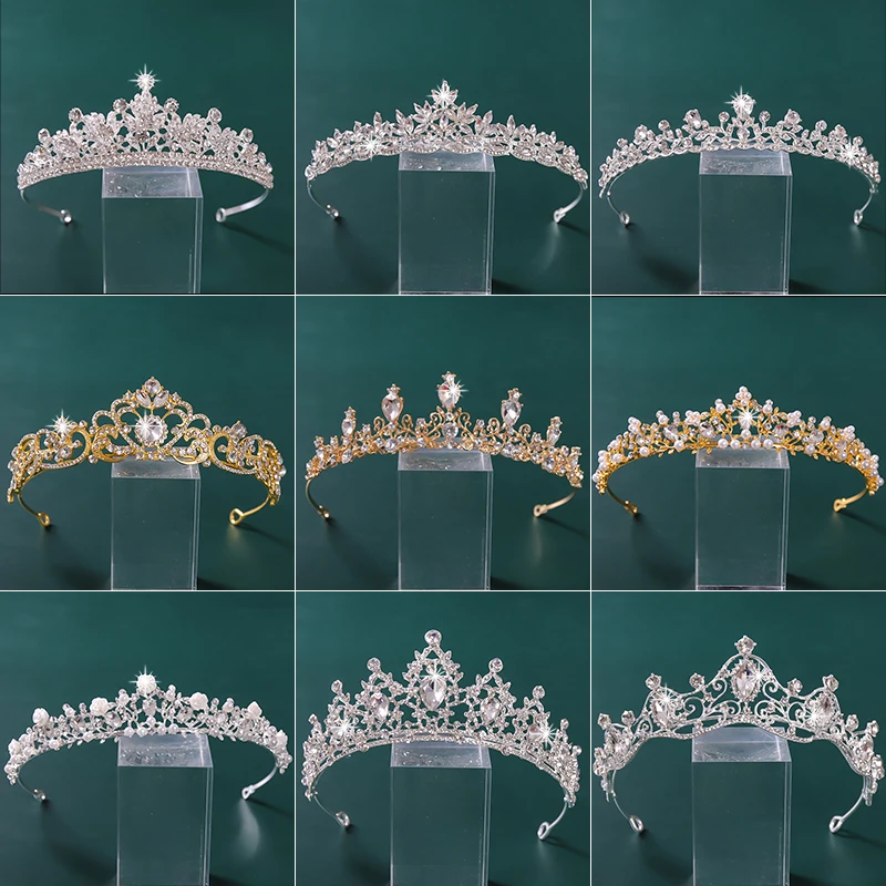 

Rhinestones Crystal Crown Tiaras Bridal Hair Jewelry Wedding Hair Accessories Women Bride Princess Crown Queen Party Headband