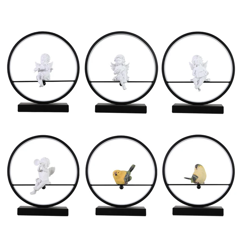 Nordic Modern Black/White LED Table Lamp Simple Villa Office Desk Dormitory Desk Light Creative Study Bedside Decorative Lamp