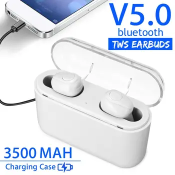 

bluetooth 5.0 Headphones Noise Reduction Lightweight Comfortable Wireless Mini Stereo Sport Earphones 3500mAh With Charging Case